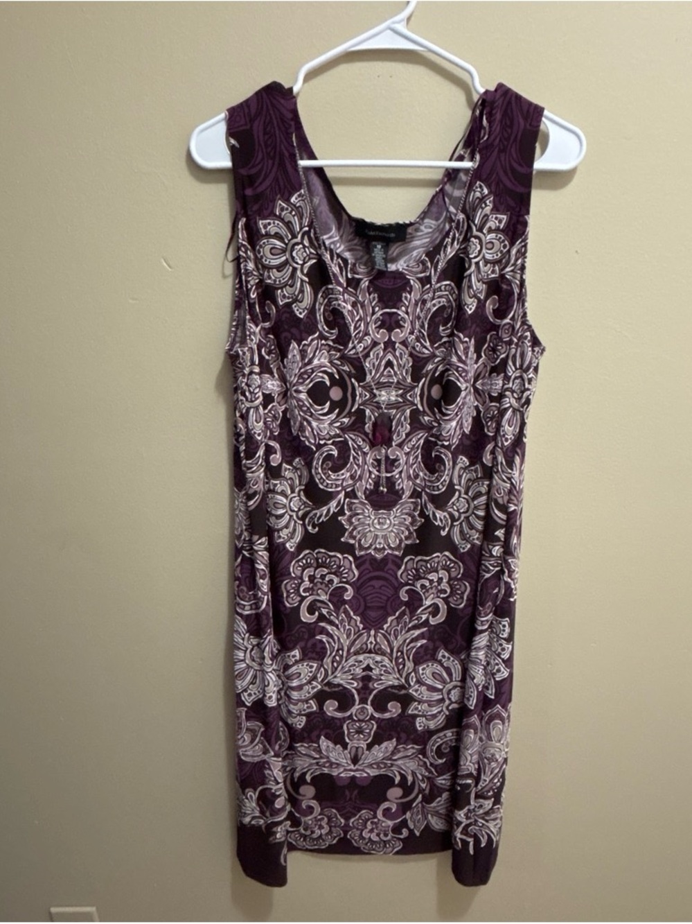 R&M Richard’s Purple Printed Sleeveless Tank Dress